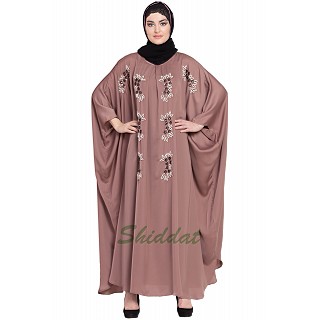 Designer Kaftan abaya with Handwork- Rose Golden